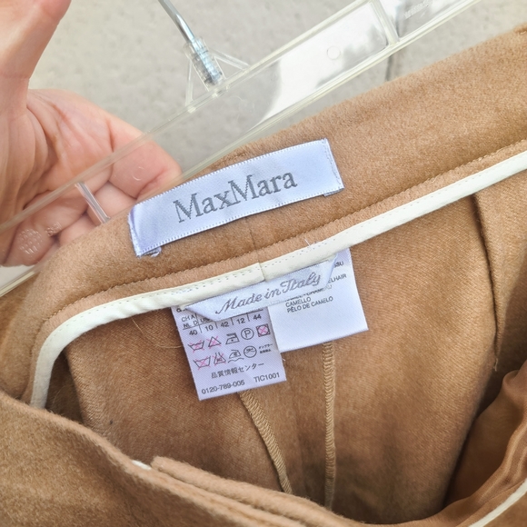 MaxMara | Pescia Camel Hair Straight Leg Trousers Size 10 - Picture 4 of 13